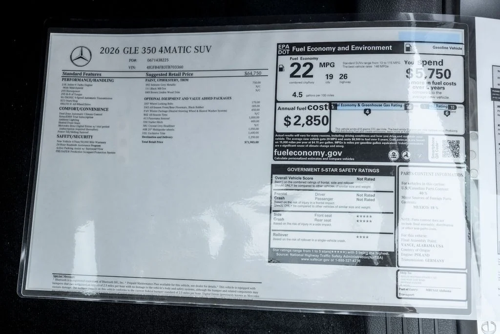 New 2026 Selenite Grey Metallic Mercedes-Benz GLE 350 image 24