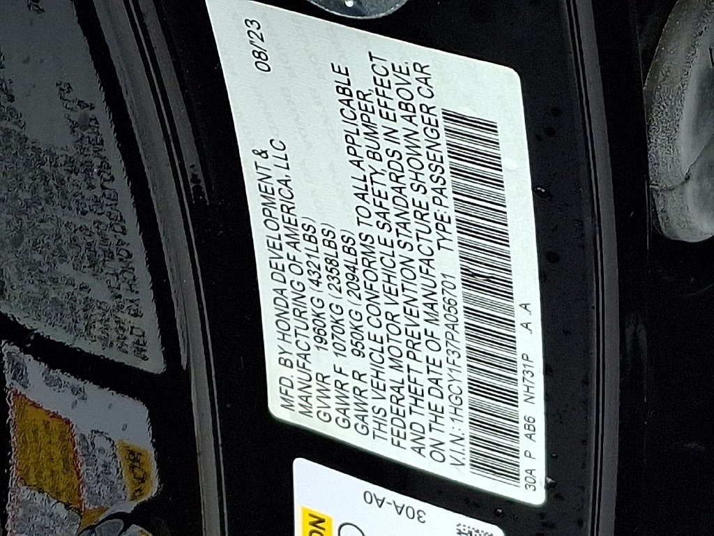 Certified Used 2023 Crystal Black Pearl Honda 1.5T EX image 29