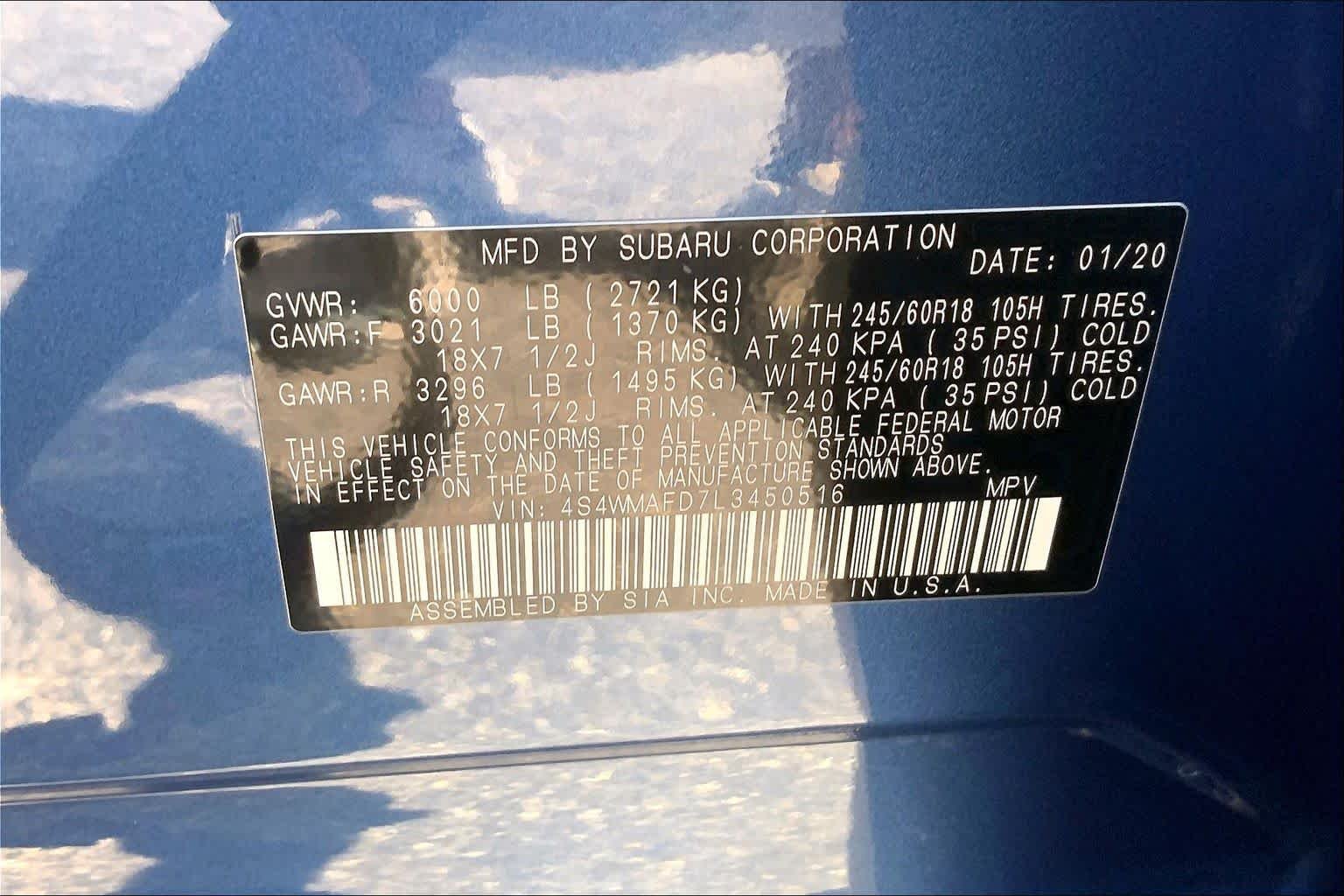 Used 2020 Abyss Blue Pearl Subaru Premium image 29