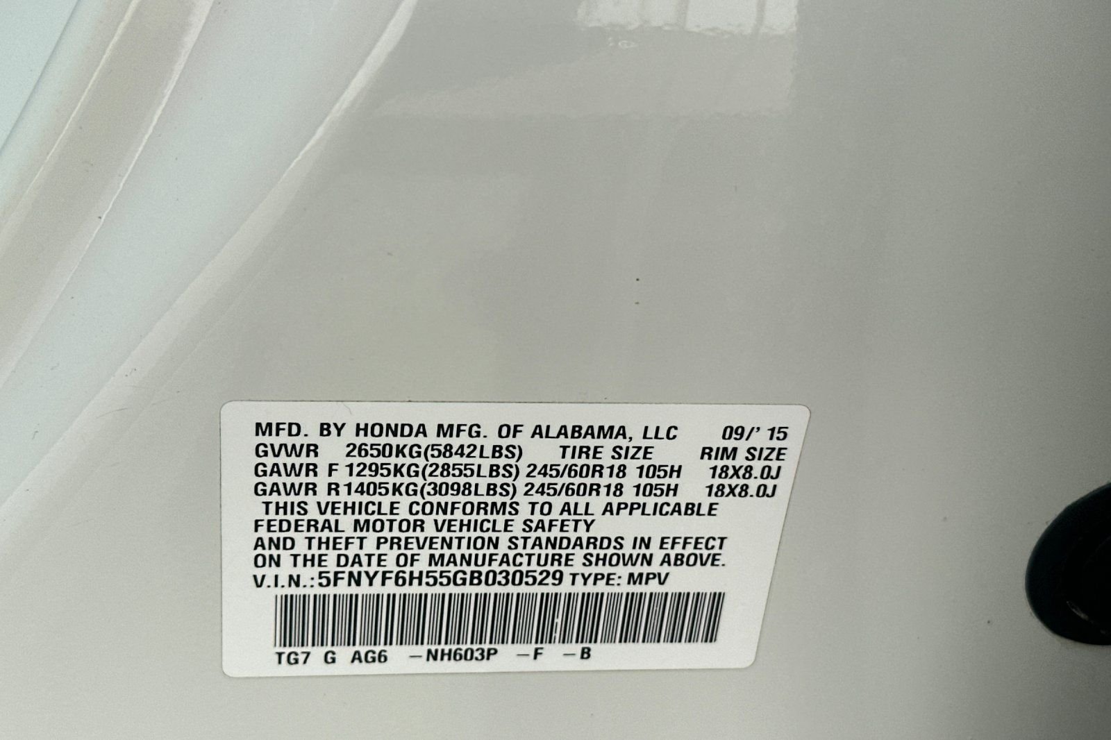 Used 2016 White Honda EX-L image 34