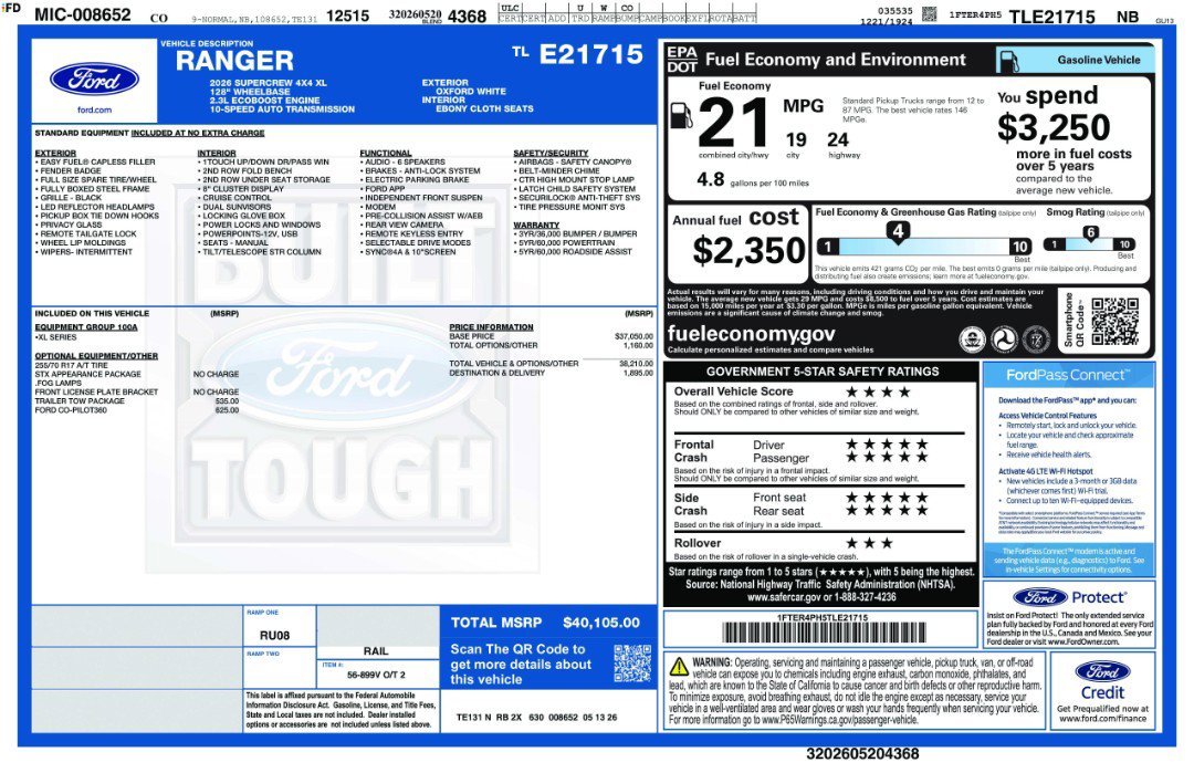 New 2026 Oxford White Ford XL image 11