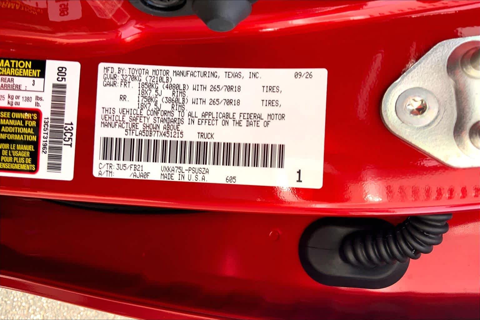New 2026 Supersonic Red Toyota SR5 image 21