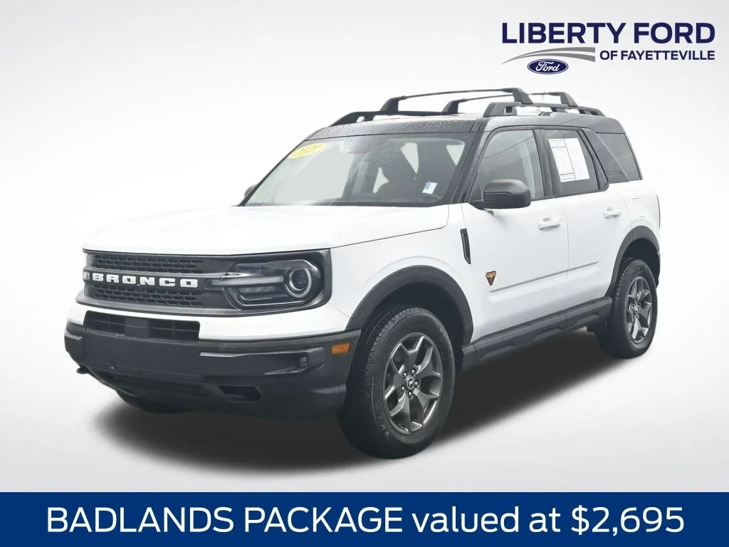 Certified Used 2021 Oxford White Ford Badlands image 1