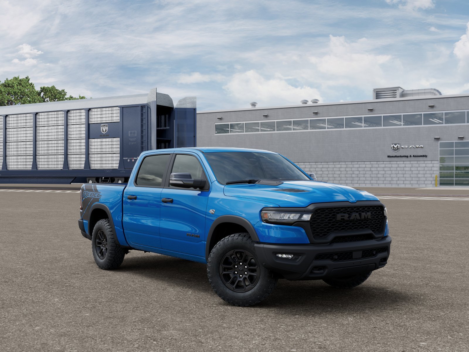 New 2026 Hydro Blue Pearl-Coat Exterior Paint RAM Rebel image 3