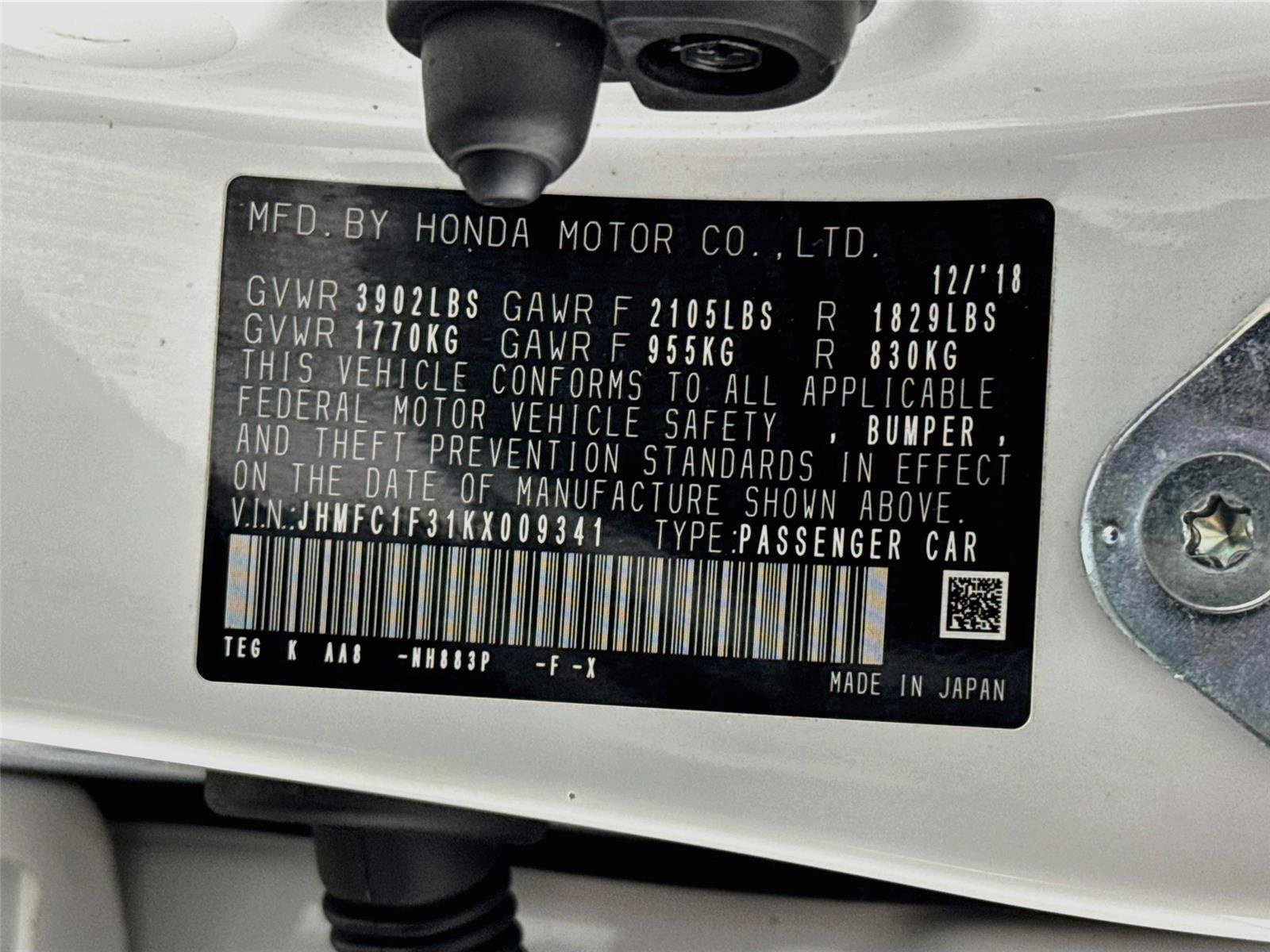 Used 2019 White Orchid Pearl Honda EX image 31