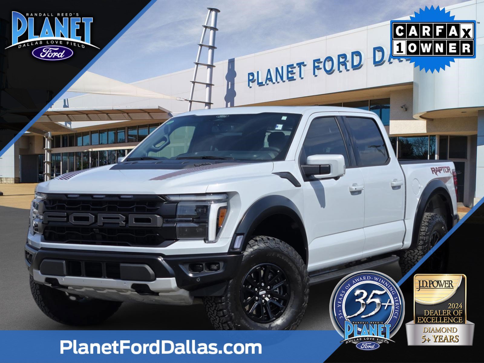 Used 2025 White Metallic Ford Raptor image 1