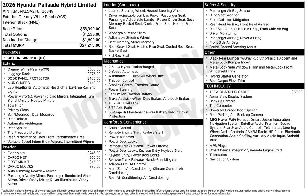 New 2026 White Hyundai Limited image 5