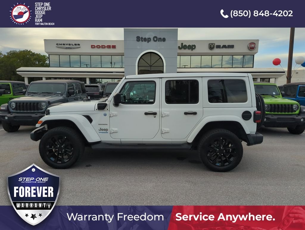 Used 2022 White Jeep Unlimited Sahara 4xe image 3