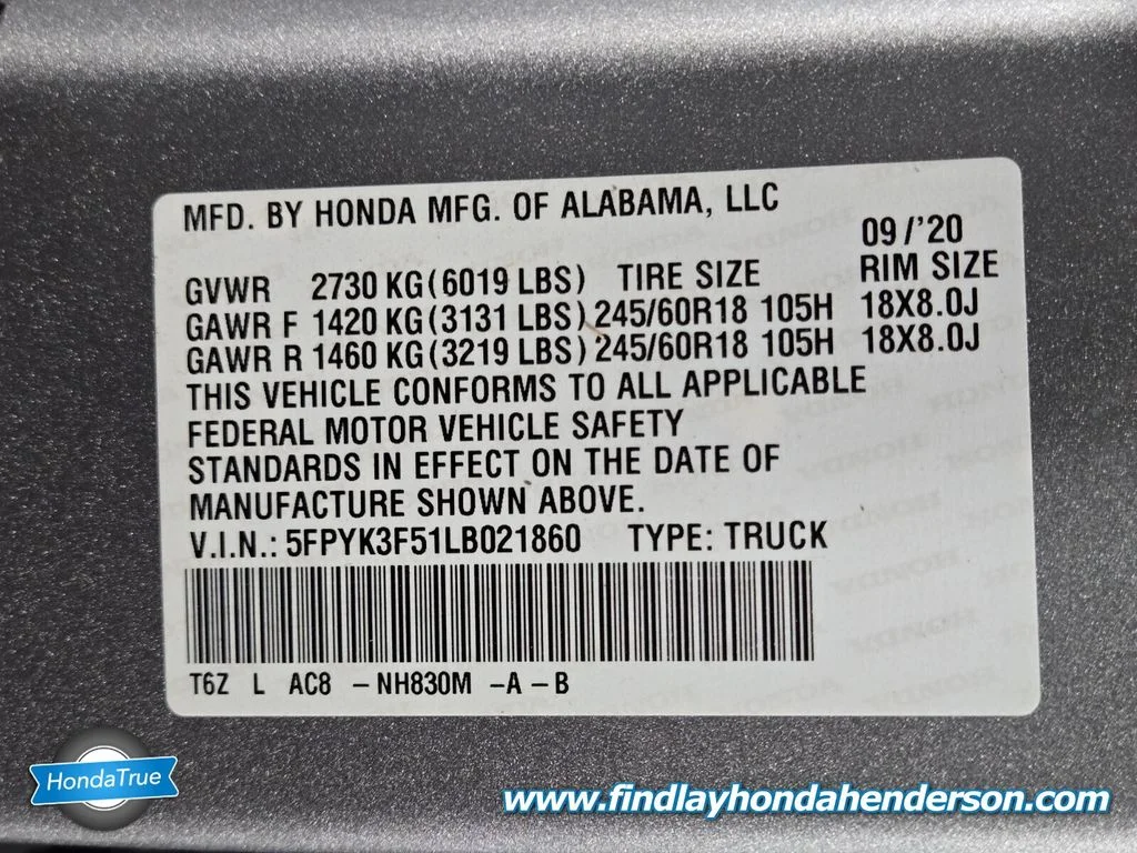 2020 Honda Ridgeline RTL - Photo 14