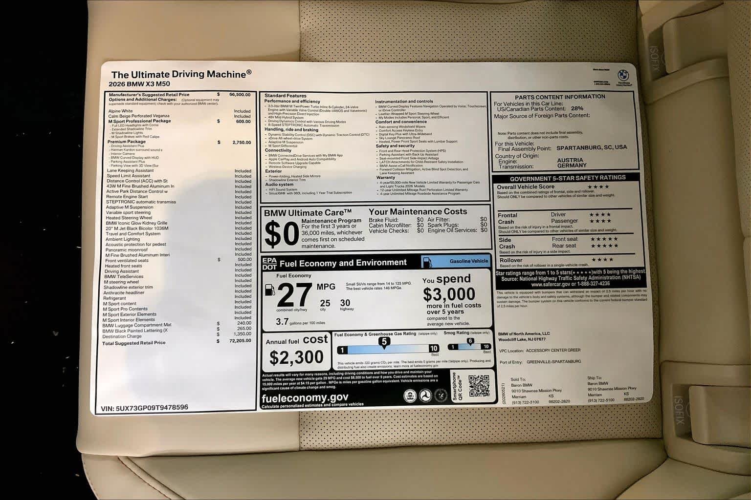 New 2026 Alpine White BMW M50 xDrive image 22