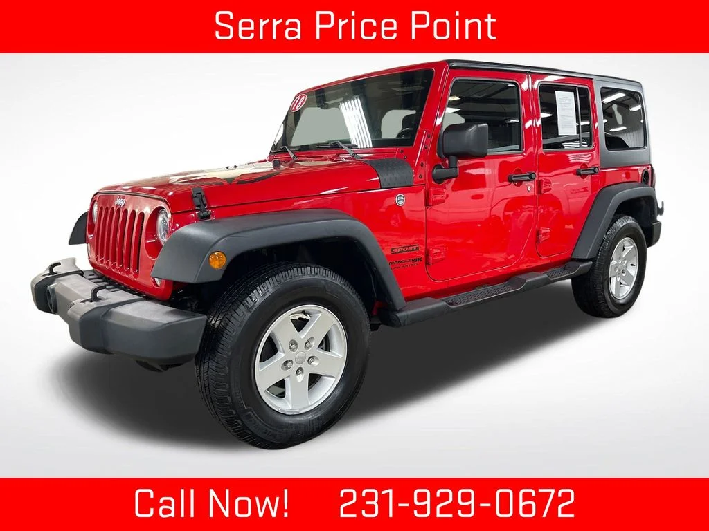 Used 2018 Red Jeep Unlimited Sport image 1
