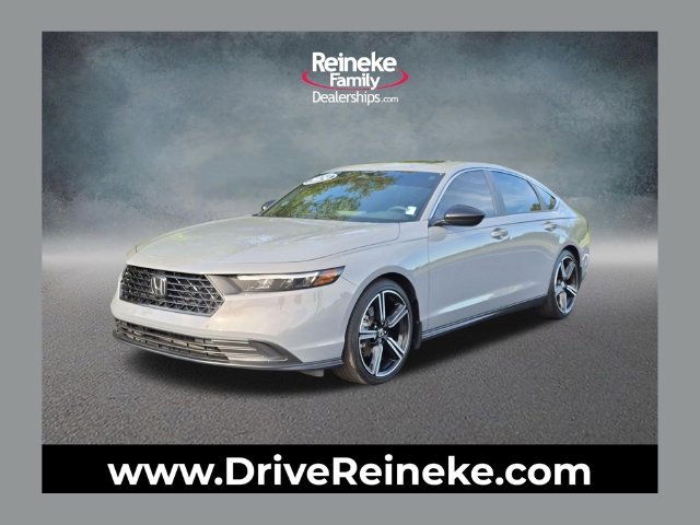 Solar Silver Metallic 2024 Honda Accord Hybrid Sedan Front-Wheel Drive