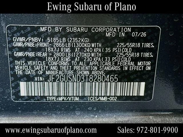 New 2026 MAGNETITE GRAY PEARL Subaru Limited Hybrid image 64