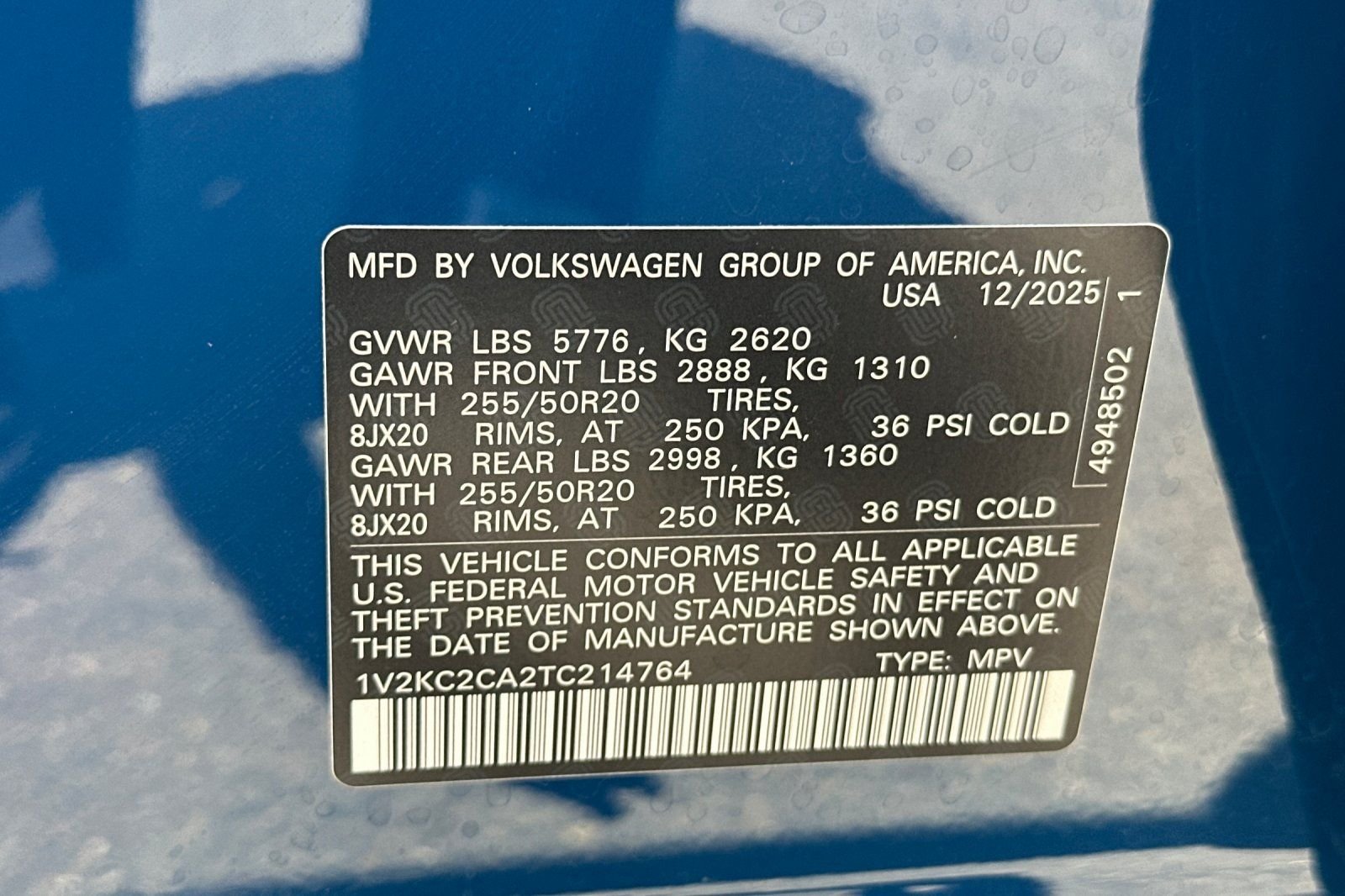 New 2026 Mountain Lake Blue Metallic Volkswagen 2.0T SE w/Technology image 29