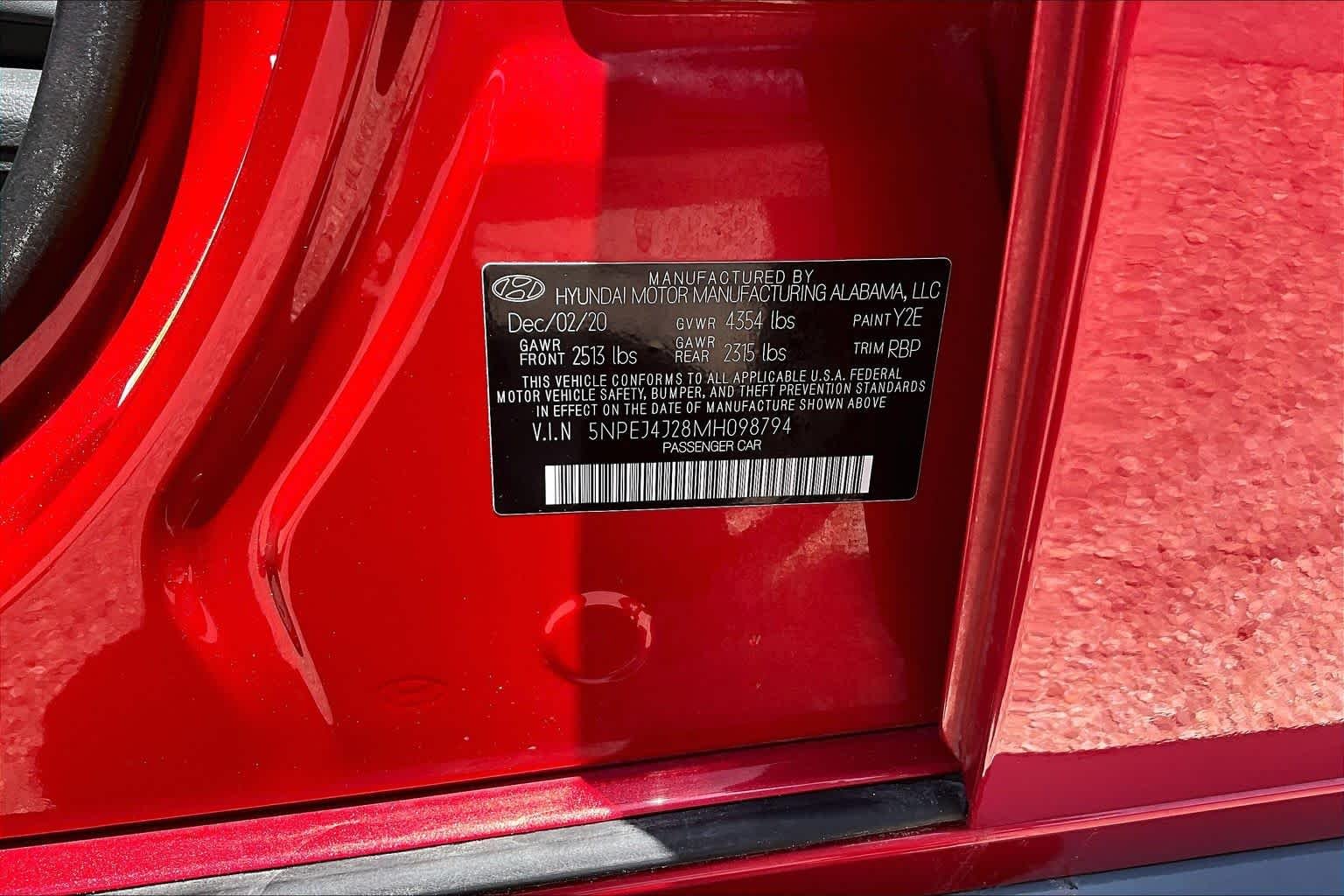 Used 2021 Calypso Red Hyundai SEL Plus image 36