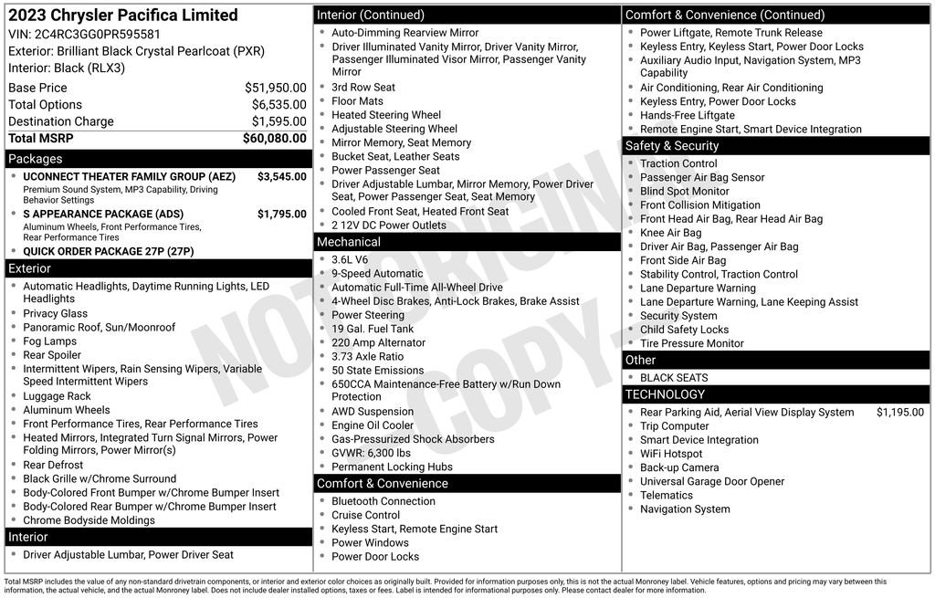 2023 Chrysler Pacifica Limited AWD's photo