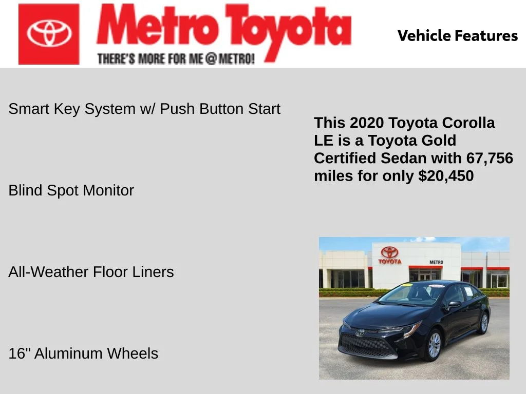 Certified Used 2020 Black Toyota LE image 21