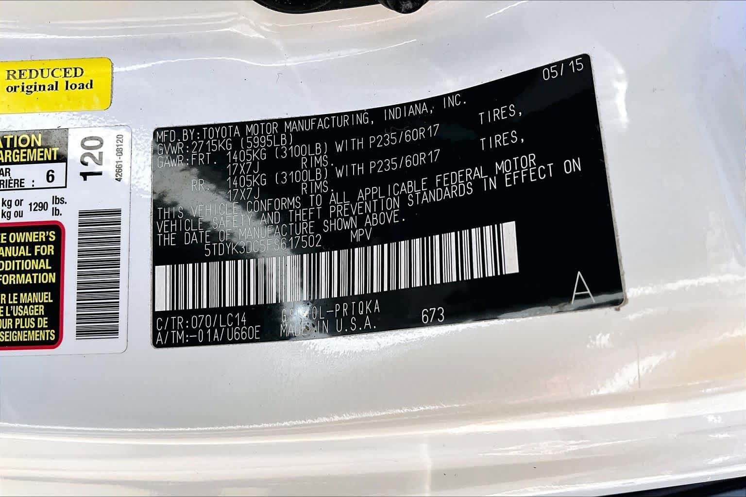 Used 2015 Blizzard Pearl Toyota XLE image 34