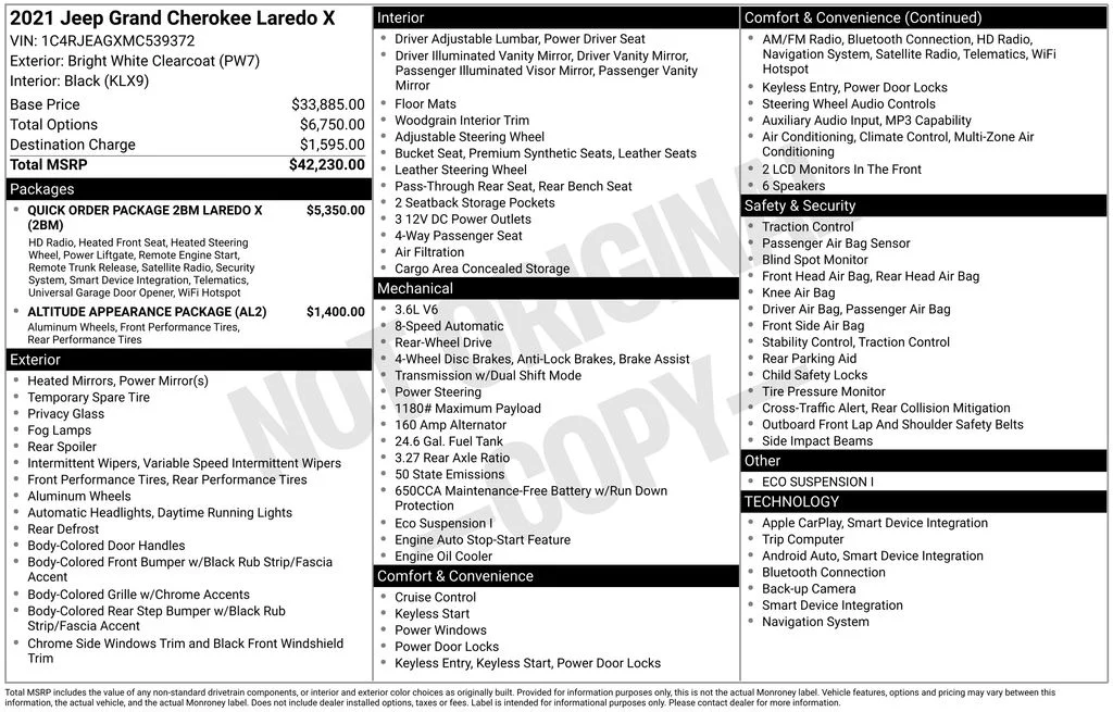 Certified Used 2021 White Jeep Laredo X image 7