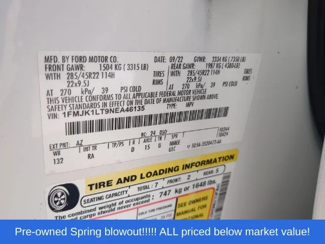 Used 2022 White Ford Platinum image 55