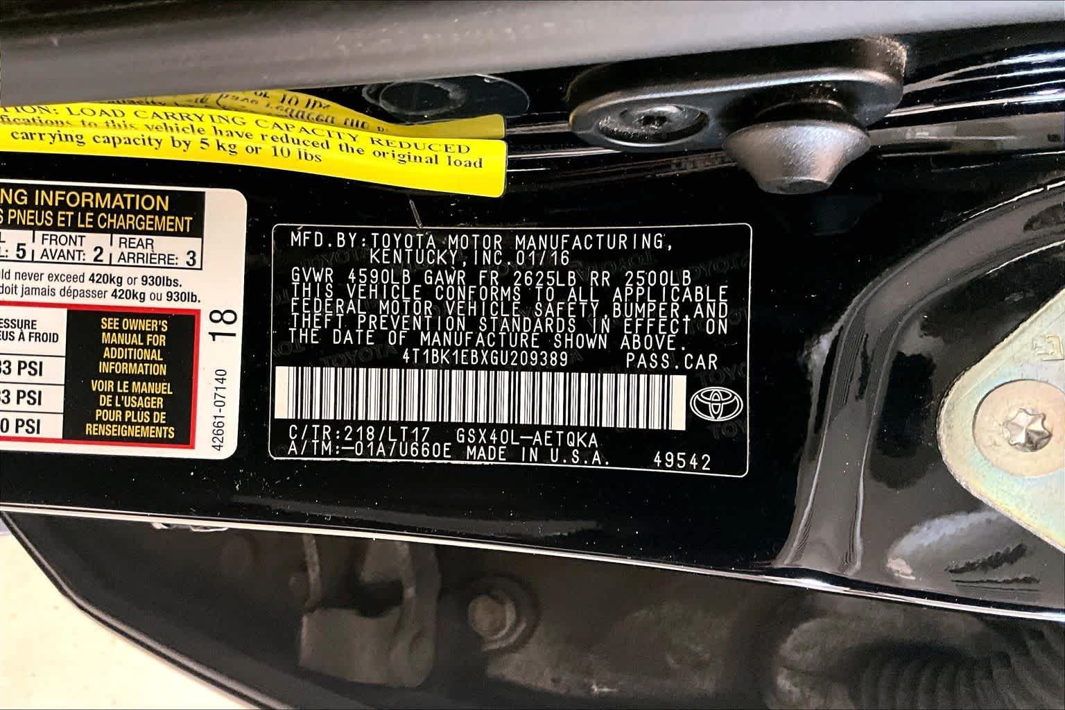 Used 2016 Midnight Black Metallic Toyota Touring image 31
