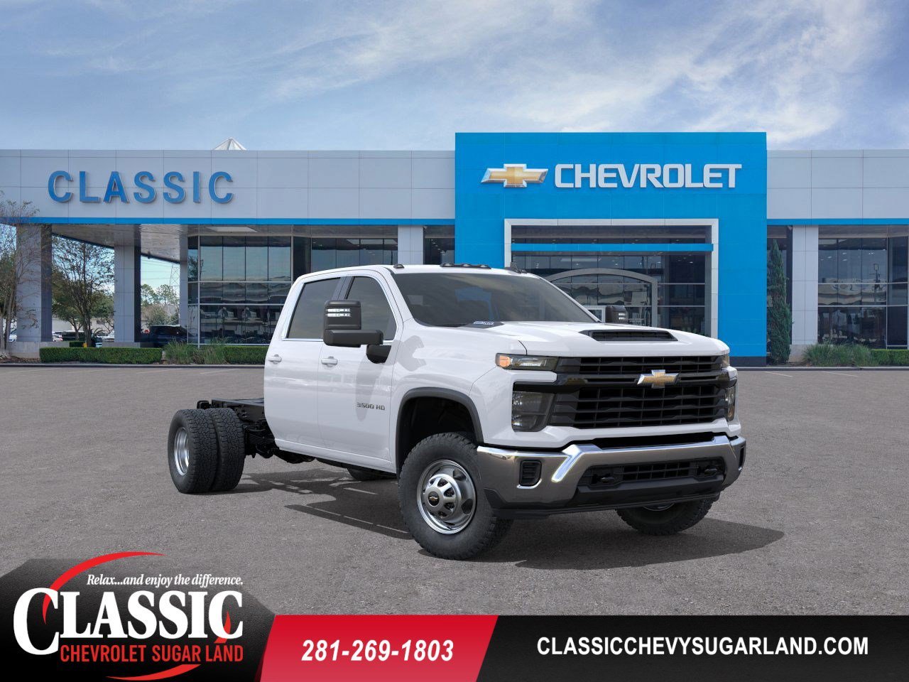 2026 Chevrolet Silverado 3500 HD Chassis Cab Work Truck White at Classic Elite Chevrolet Sugar Land