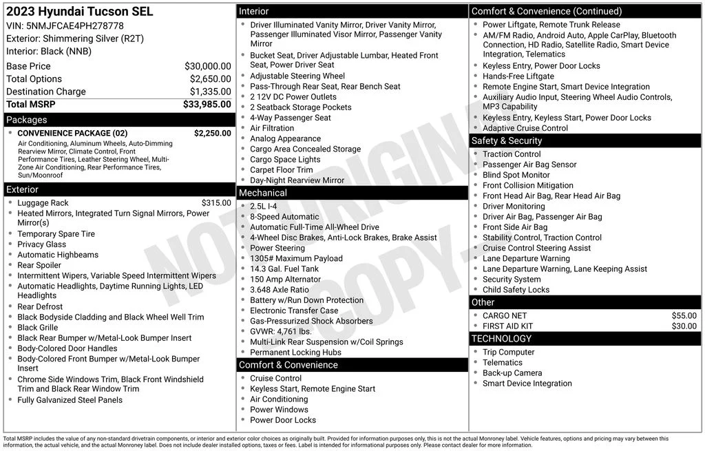 Used 2023 Silver Hyundai SEL image 17