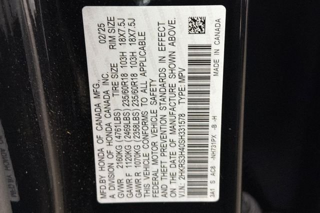 Used 2025 Crystal Black Pearl Honda EX image 38