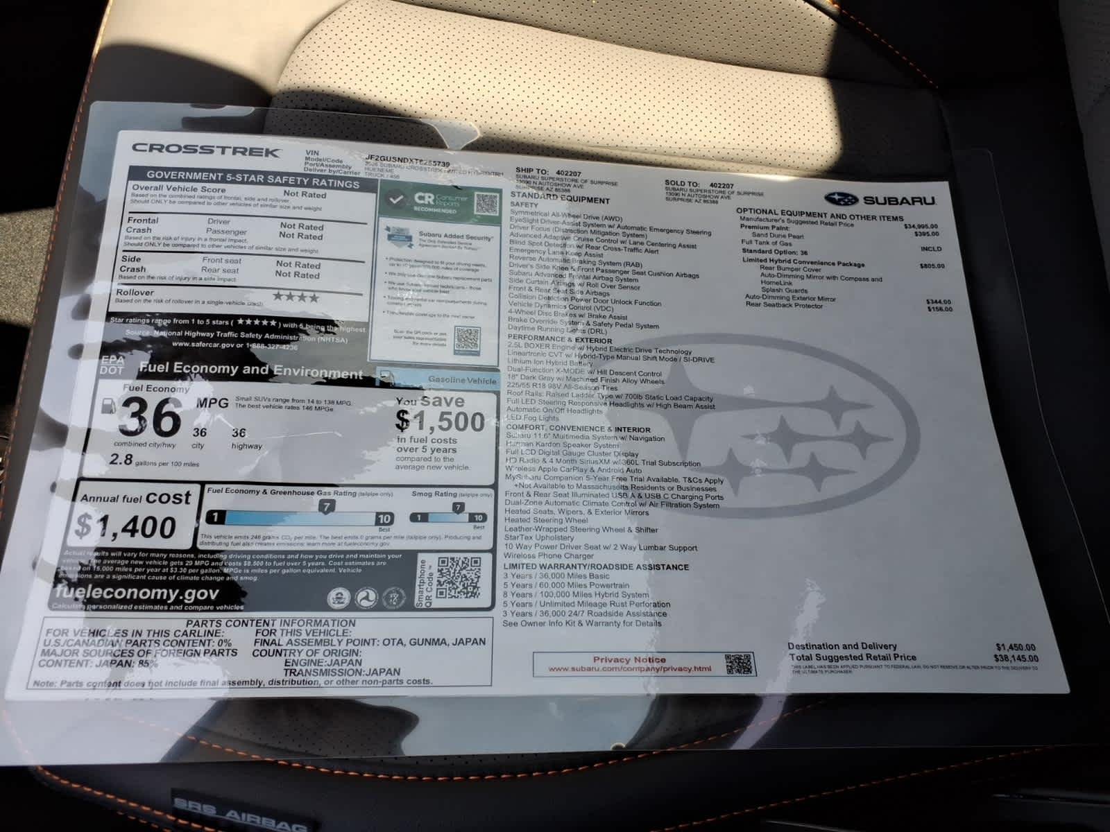 New 2026 SAND DUNE PEARL Subaru Limited Hybrid image 40