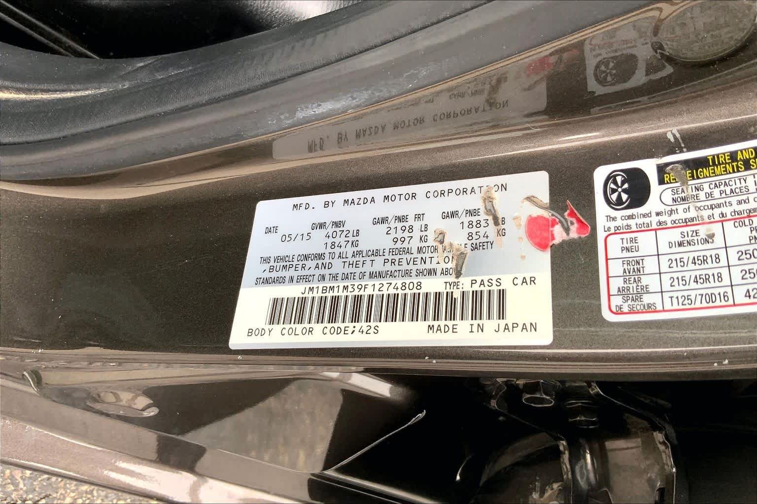 Used 2015 Titanium Flash Mica Mazda s Grand Touring image 30