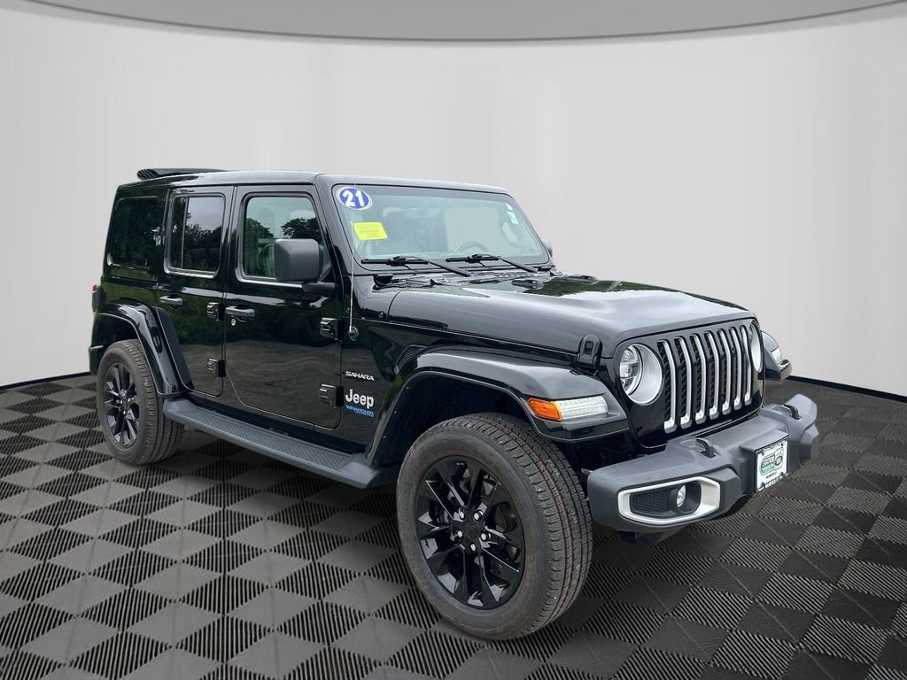 Used 2021 Black Jeep Unlimited Sahara 4xe image 7