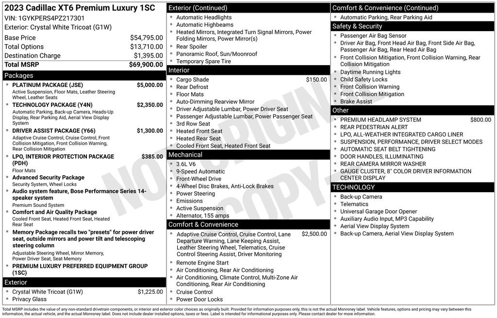 Used 2023 White Cadillac Premium Luxury image 2
