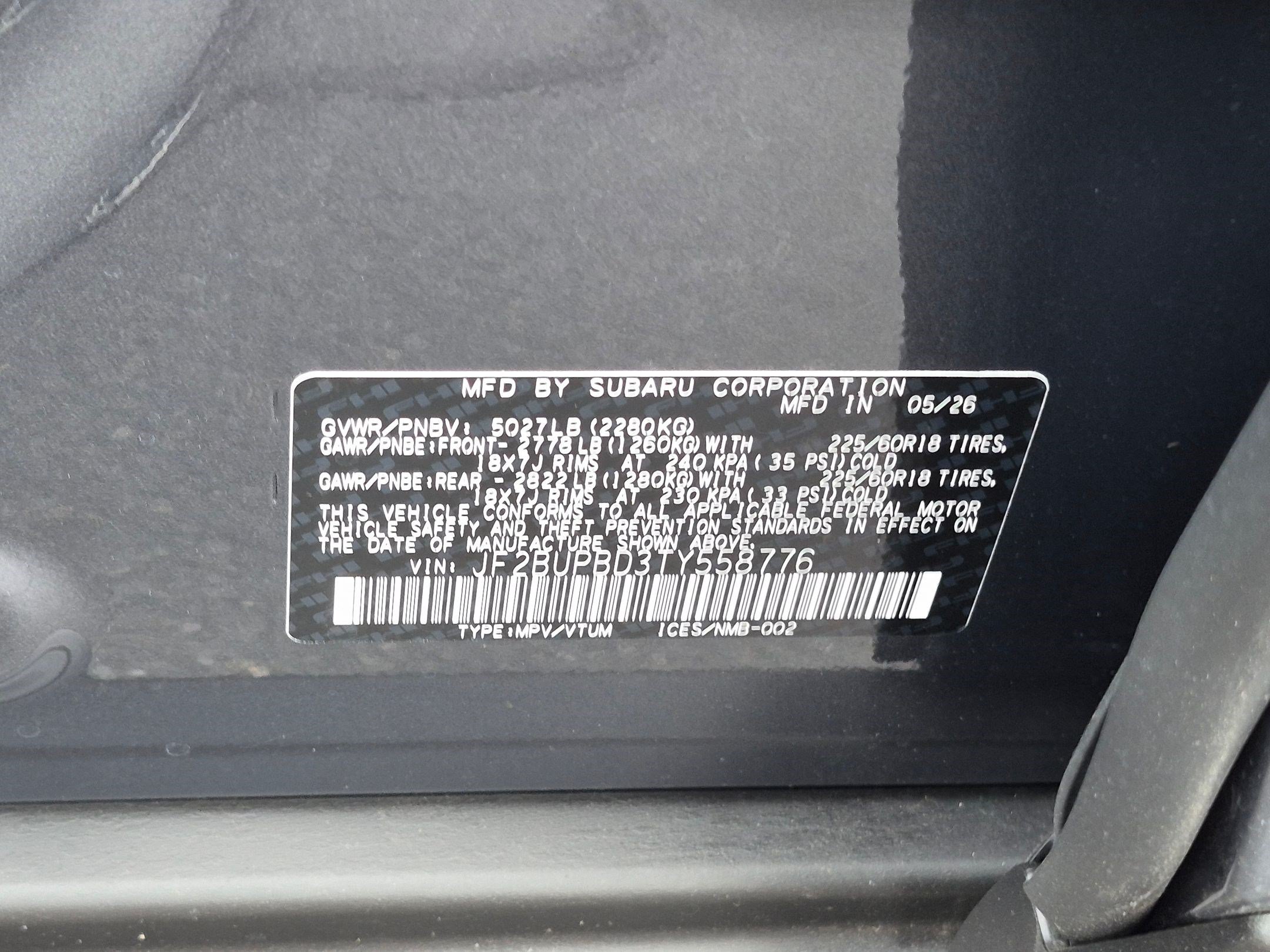 New 2026 MAGNETITE GRAY METALLIC Subaru Premium image 17