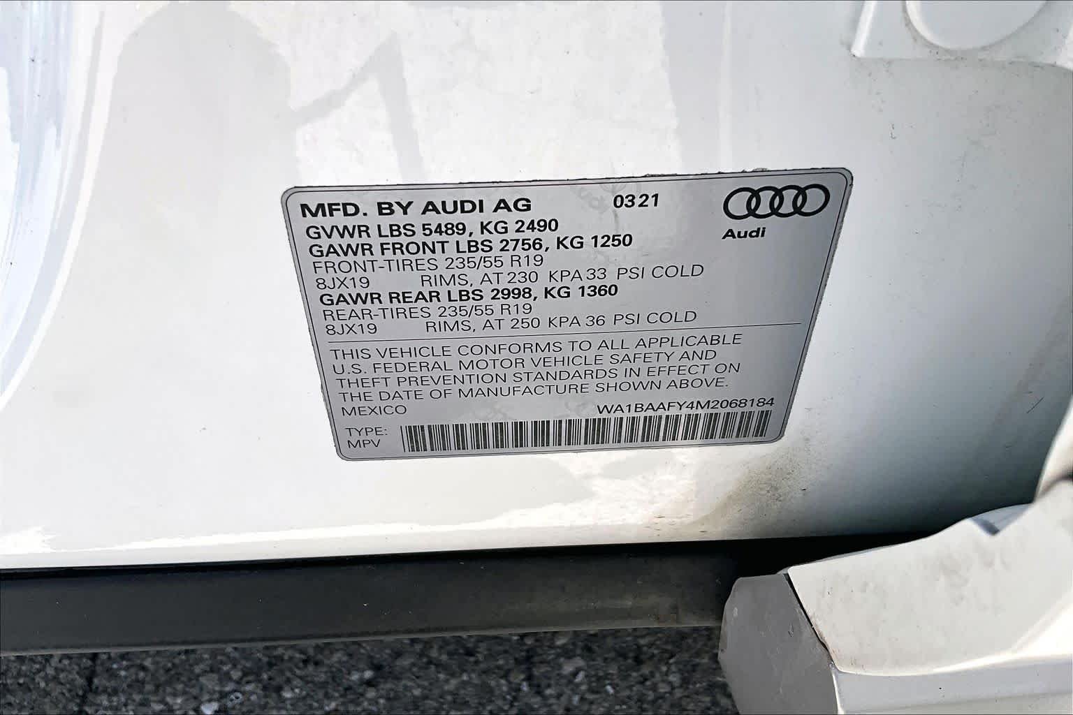 Used 2021 GLACIER WHITE METALLIC Audi Premium Plus image 34