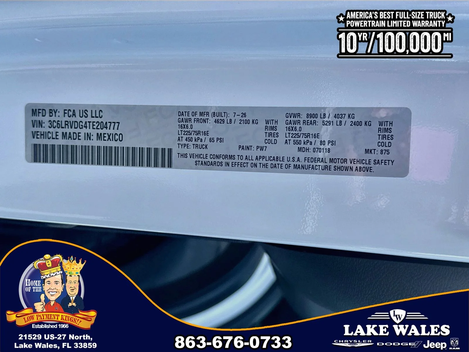 New 2026 Bright White Clear-Coat Exterior Paint RAM  image 26