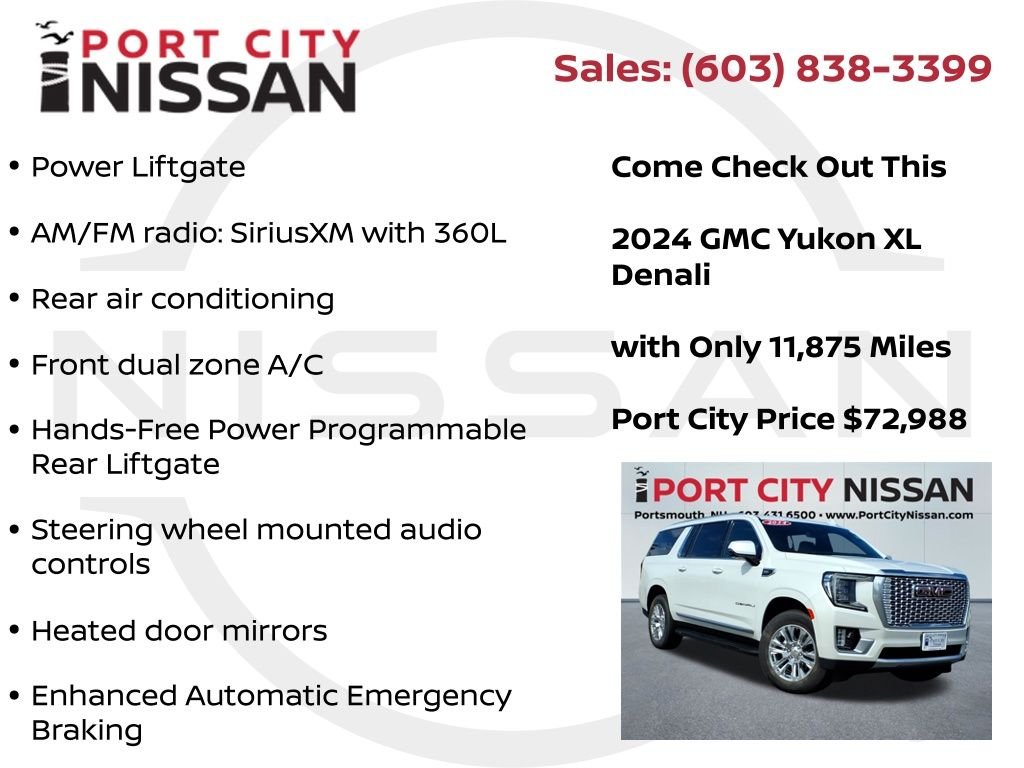 Used 2024 White Frost GMC Denali w/panoramic sunroof image 15