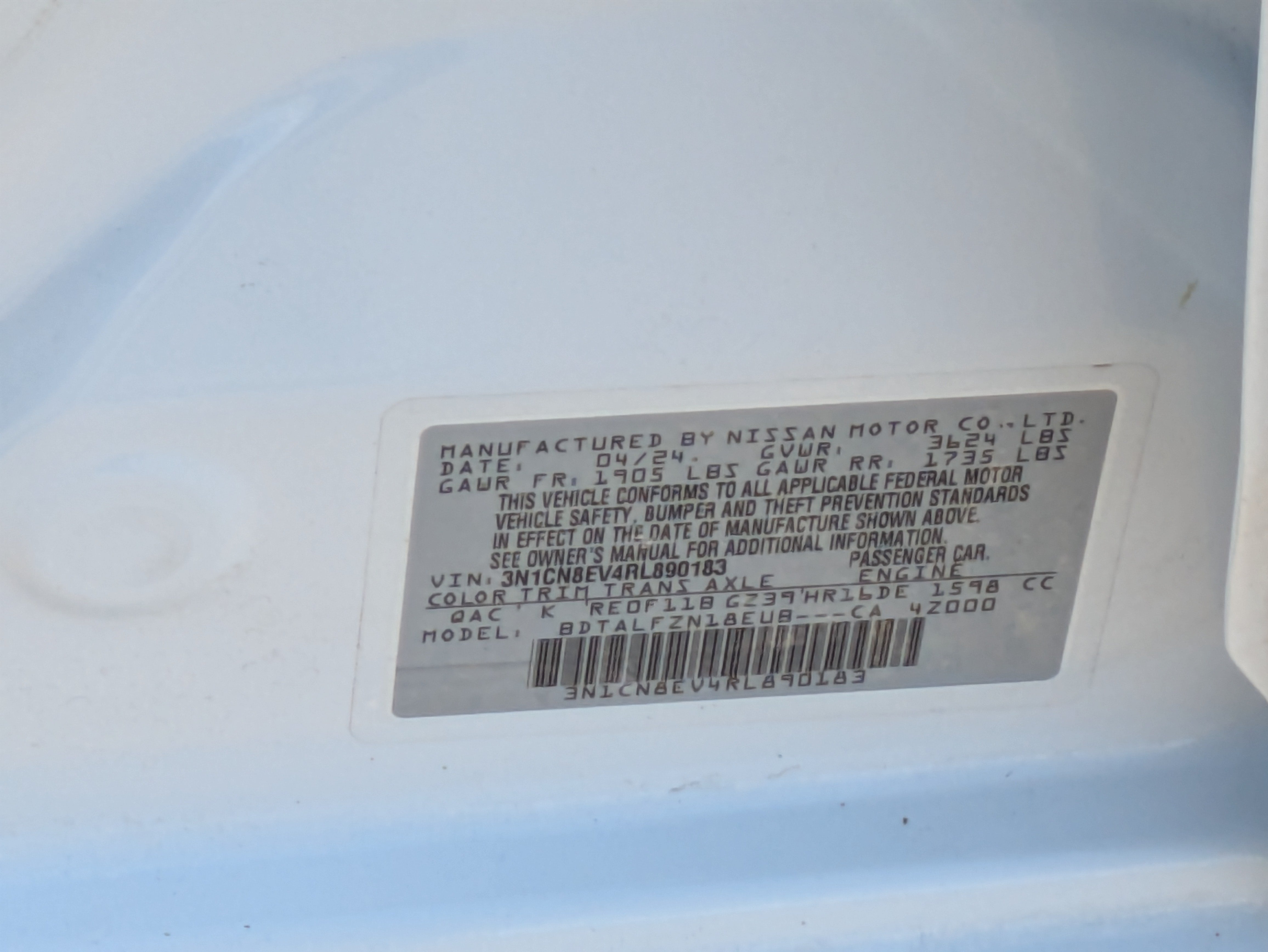 Used 2024 Aspen White Tricoat Nissan SV image 30