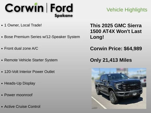 Used 2025 Onyx Black GMC AT4X image 6