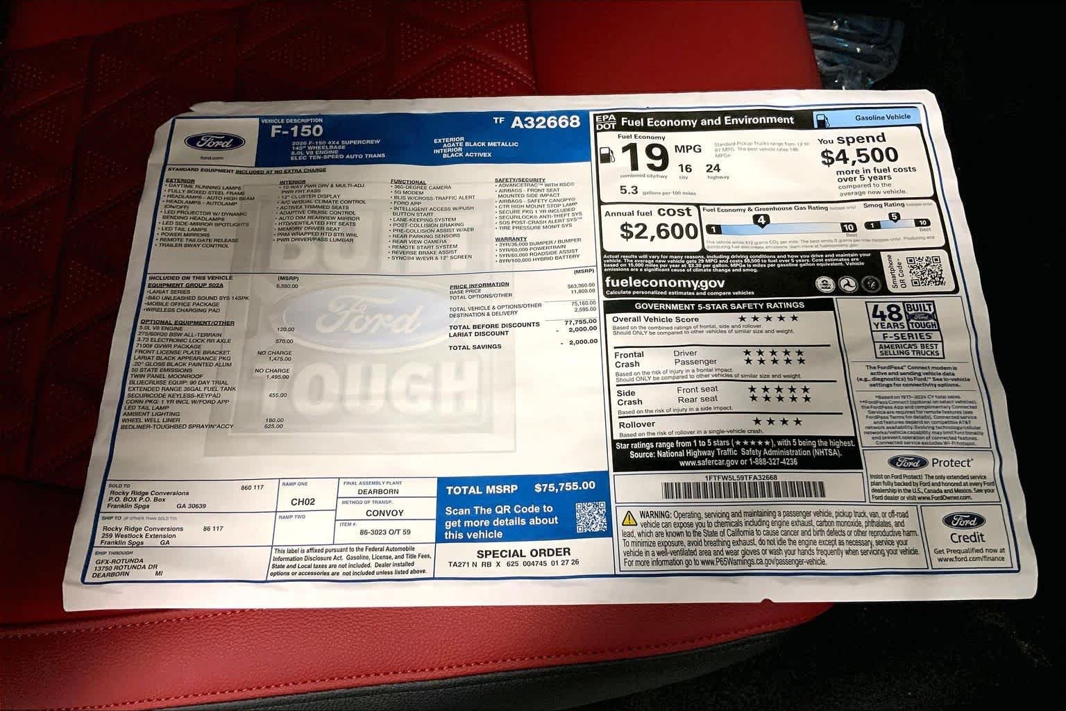 New 2026 Agate Black Metallic Ford Lariat® image 21