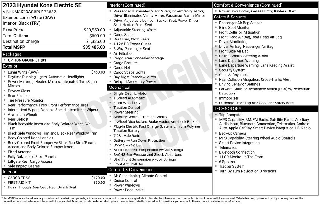 Used 2023 White Hyundai SE image 11