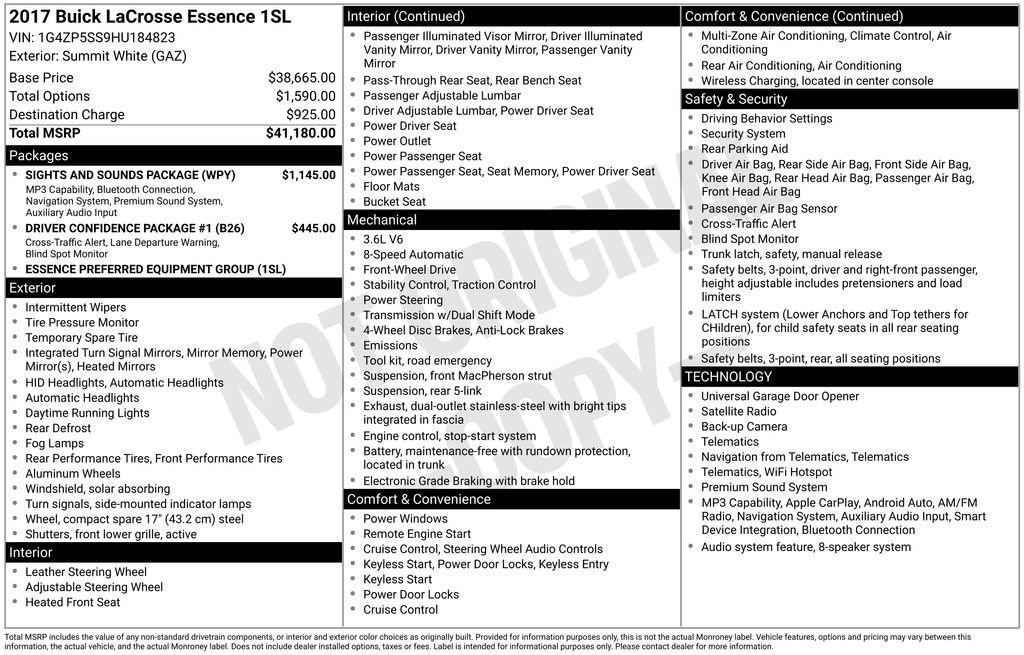 2017 Buick LaCrosse Essence