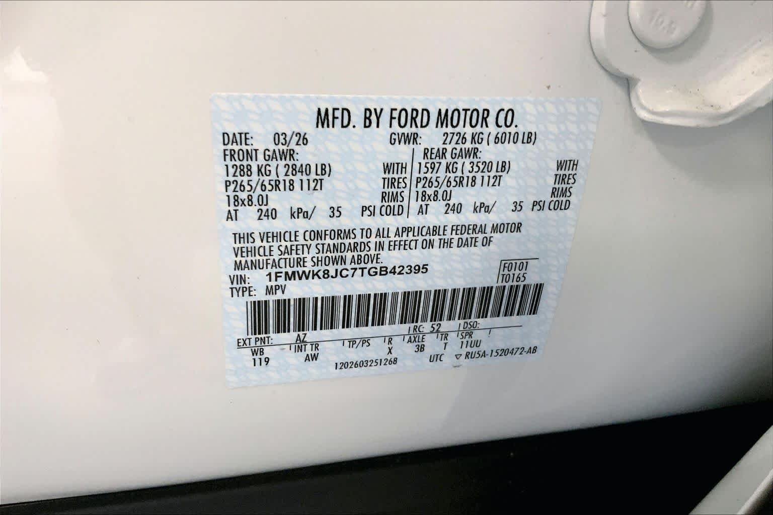 New 2026 Star White Metallic Tri-Coat Ford Tremor® image 20