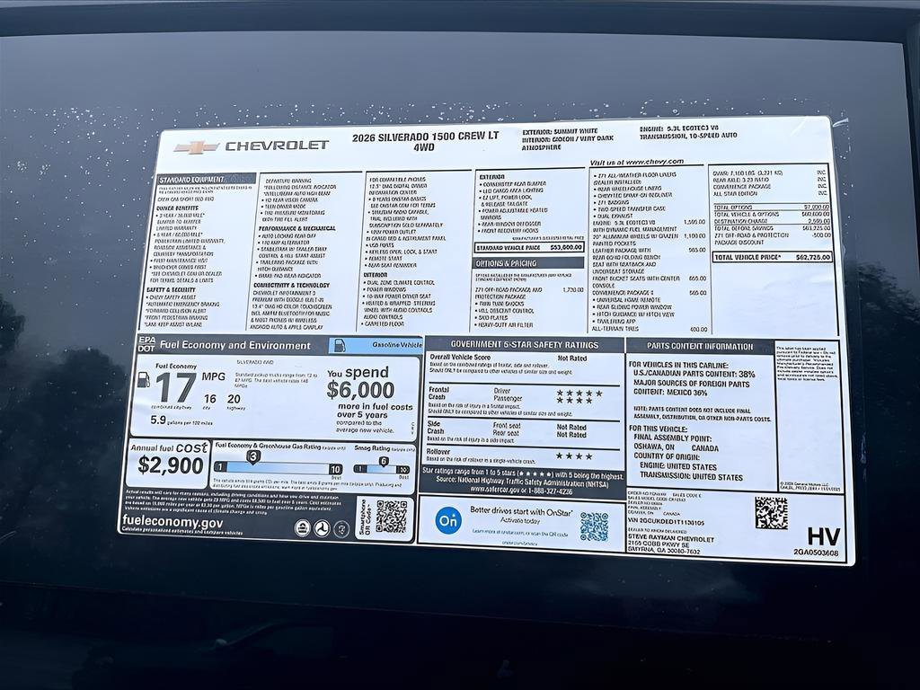 New 2026 Chevrolet Silverado 1500 LT 4D Crew Cab