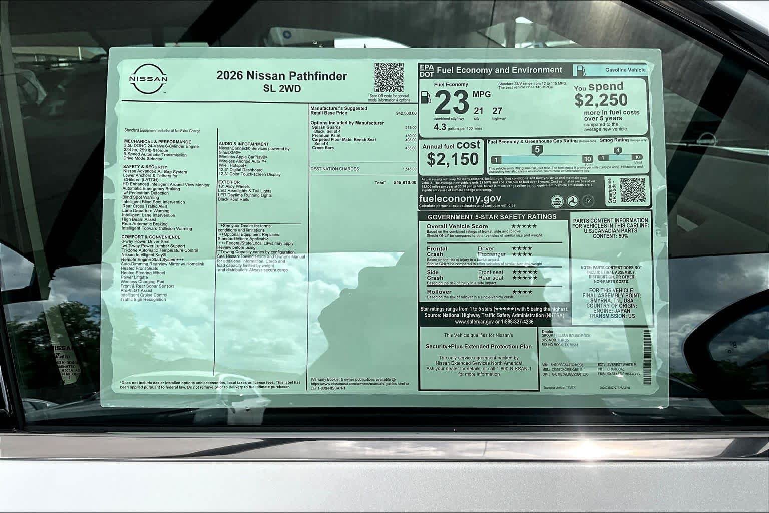 New 2026 Everest White Pearl Tricoat Nissan SL image 19