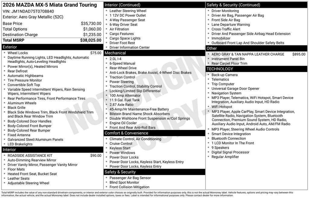 New 2026 Gray Metallic Mazda Grand Touring image 3