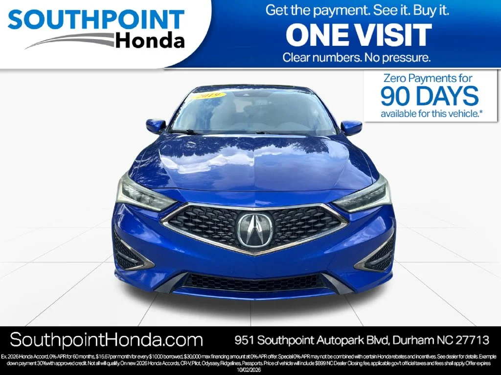 Used 2019 Apex Blue Pearl Acura Premium and A-SPEC Packages image 2