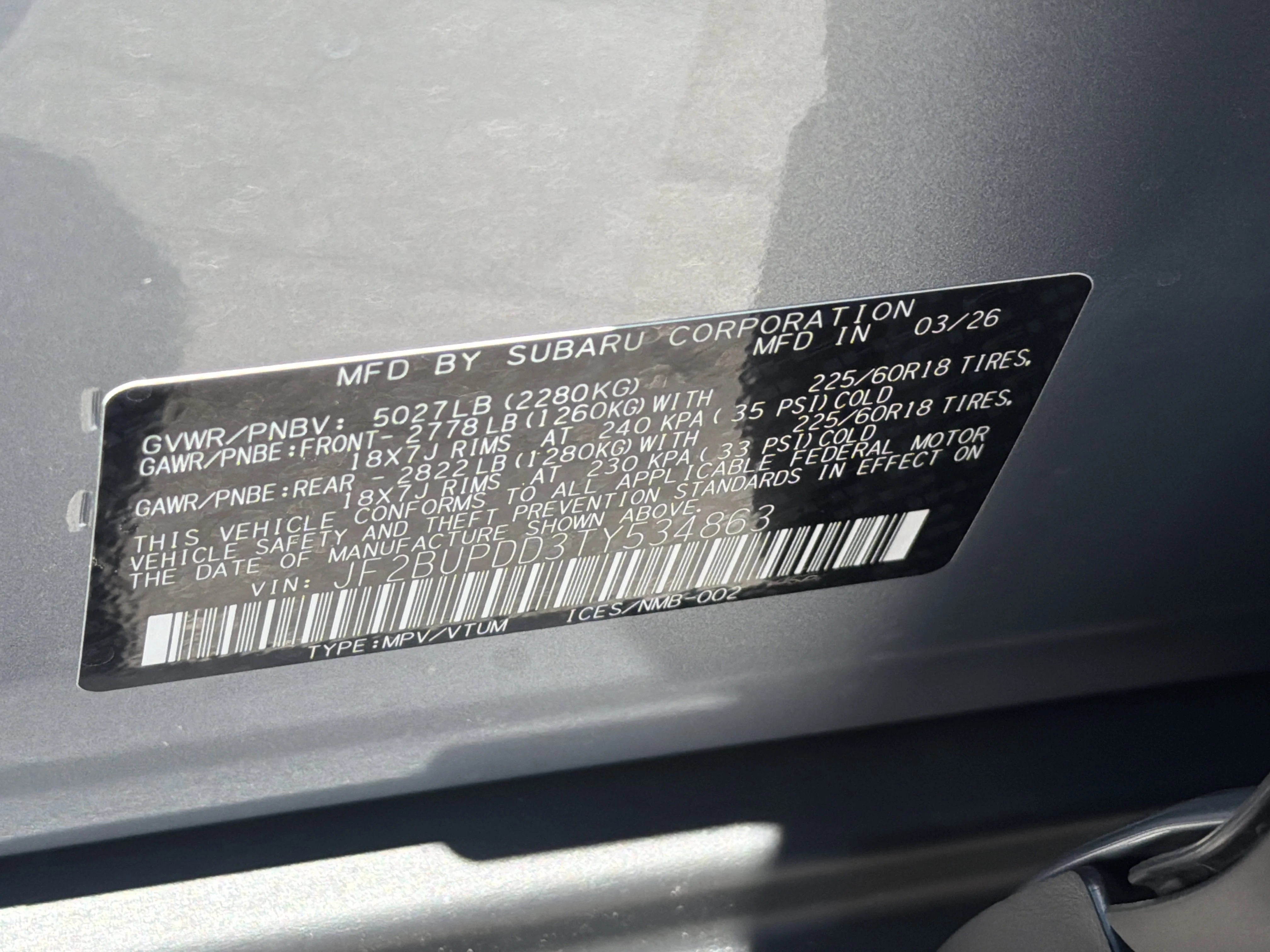 New 2026 ICE SILVER METALLIC Subaru Limited image 34