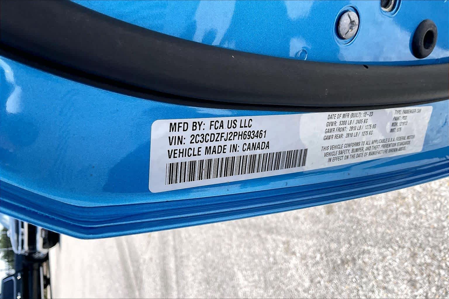 Used 2023 B5 Blue Pearlcoat Dodge R/T Scat Pack Widebody image 32