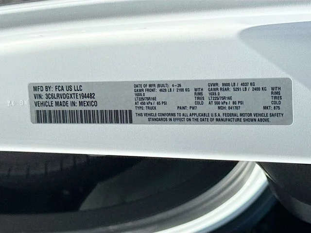New 2026 Bright White Clear-Coat Exterior Paint RAM  image 27