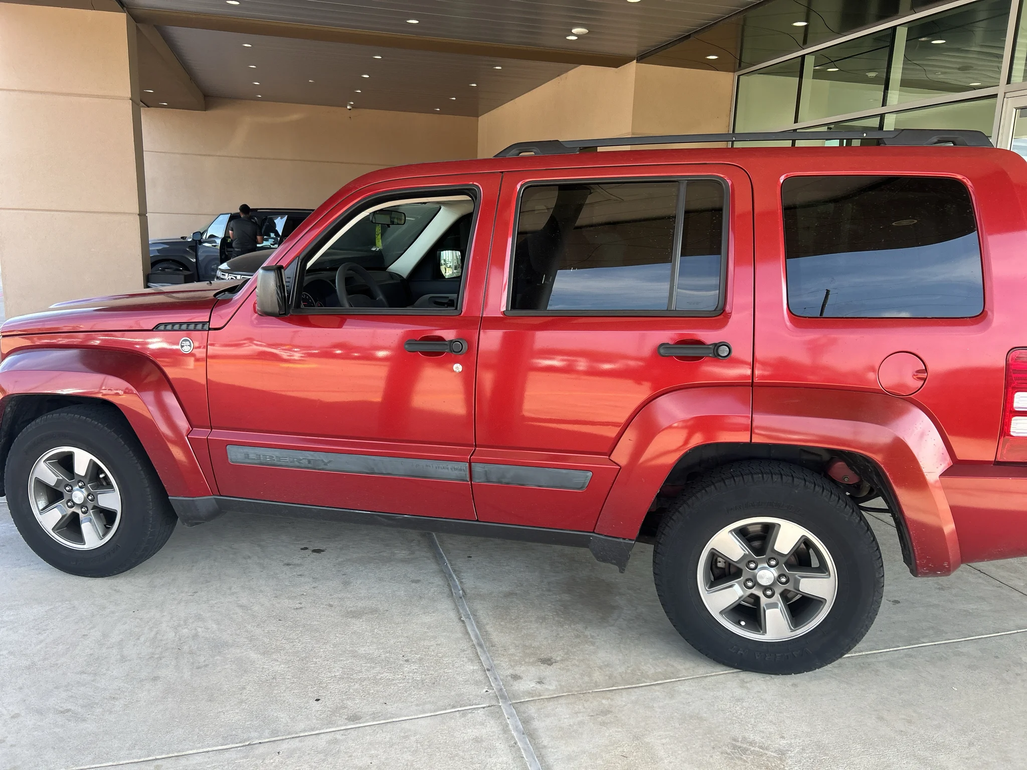 Used 2008 Inferno Red Crystal Pearlcoat Jeep Sport image 3